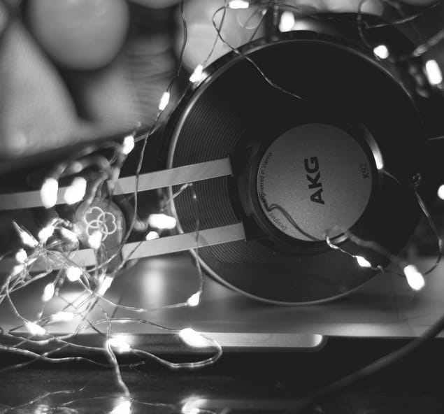 XX99 Mark I Headphones wrapped in string lights